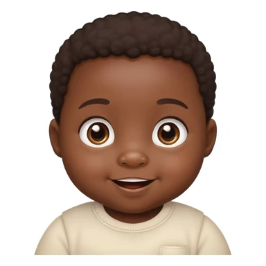 Adorable black baby with chubby cheeks, bright happy smiling eyes, looking intelligent and curious sticker