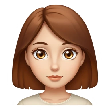 Una chica de ojos almendras s, color café calor , cabello Castaño  sticker