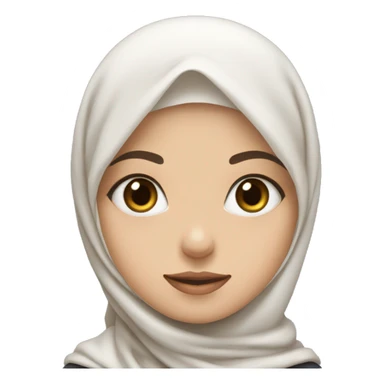 fille avec hijab, un teint claire et un chat blanc au yeux bleu sticker