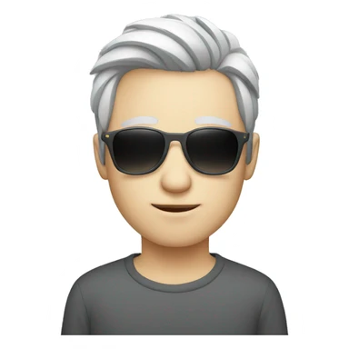 Young pale man with sunglasses and grey hair sticker