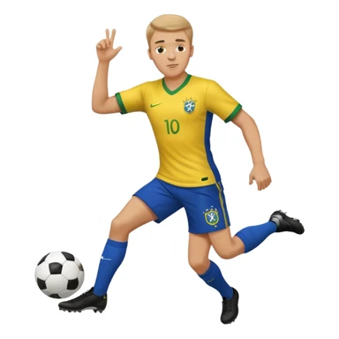 A white guy kicking a soccer ball with a brazil fc shirt on sticker