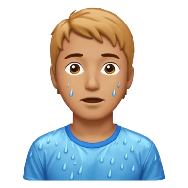 A man getting wet in the rain sticker