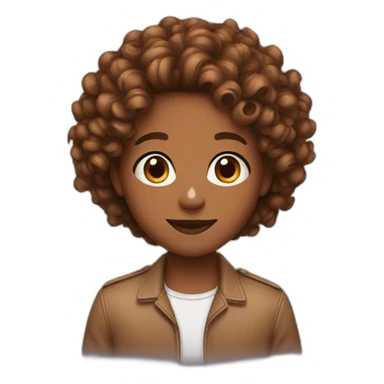 brown skin with curly and taper hair sticker