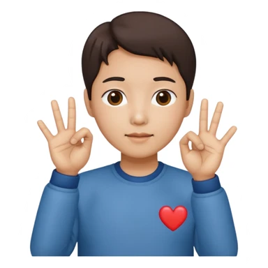 Carazon coreano uniendo dos manos con los dedos corazon y pulgar sticker