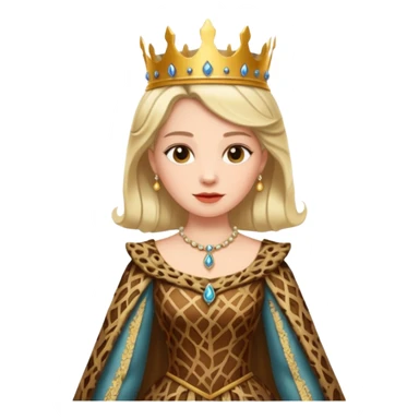 Queen wearing a bark-patterned dress sticker