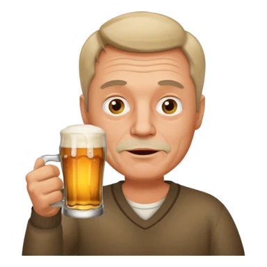 drunk middle man with a glass of beer sticker