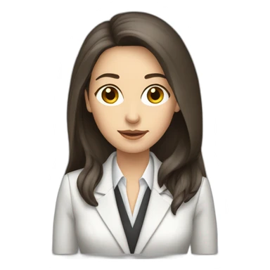 Dark Brown straight long hair white woman wearing suit sticker