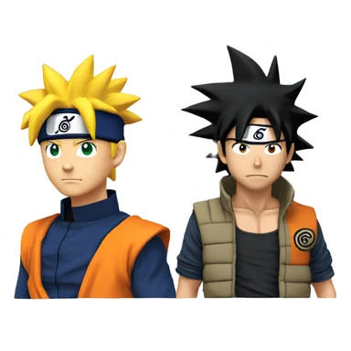 Naruto qui Envoi une orbe d'énergie à Goku sticker