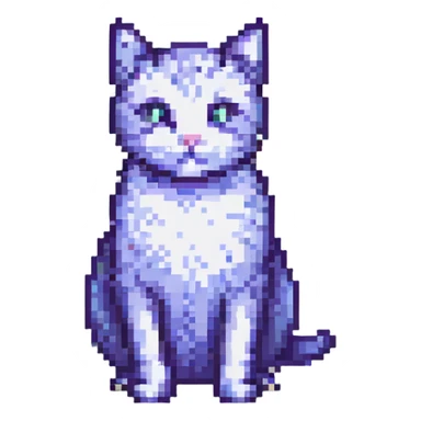 pixel art cat, retro video game style sticker