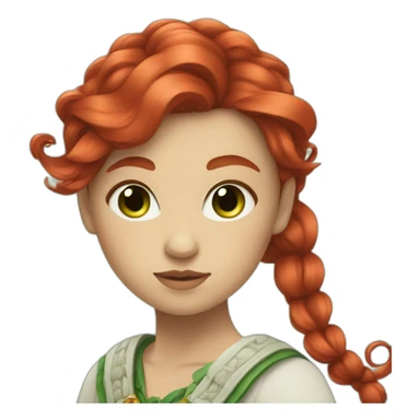 quetzalcuoatl red hair, green haze eye, white skin girl sticker