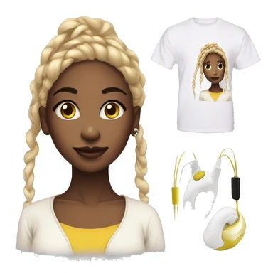 face earphones black girl y2k shirt sticker
