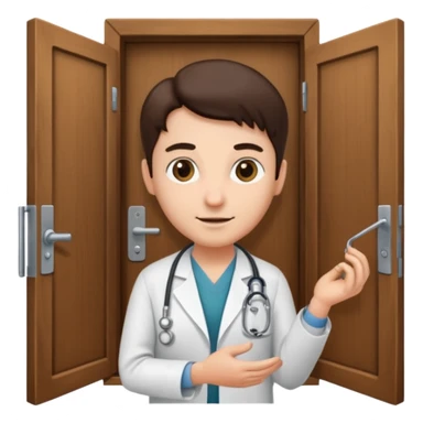 doctor opening a door sticker