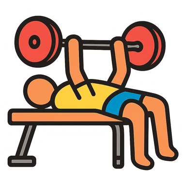 a sportman doing a bench press sticker