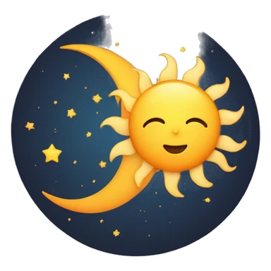 Sun and moon, planets  sticker