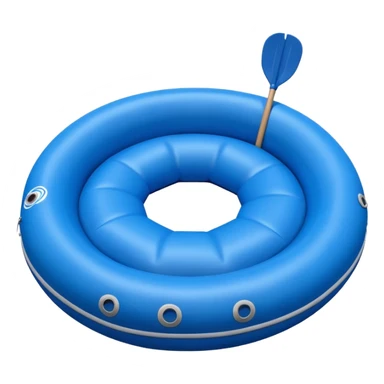 round rafting boat with seats arranged in a circle, without oars sticker
