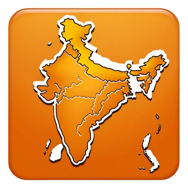 Undevided India map with saffron colour ( akhand Bharat )  sticker