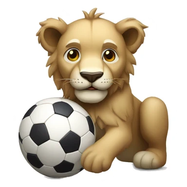 Un leon con un balon de futbol sticker