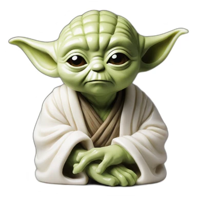 Yoda head porcelain chinese ink sticker