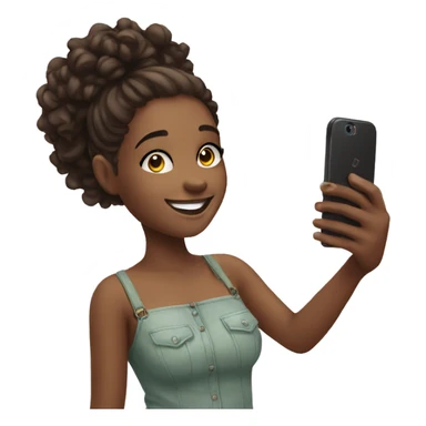 smiling girl taking selfie indoors sticker