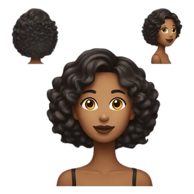 Fille bronzer avec les cheveux noir sticker