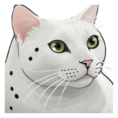 Gato blanco con manchas negras  sticker