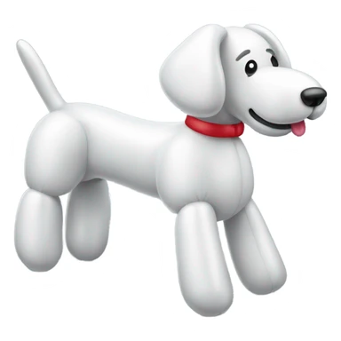 Balloon dog white sticker