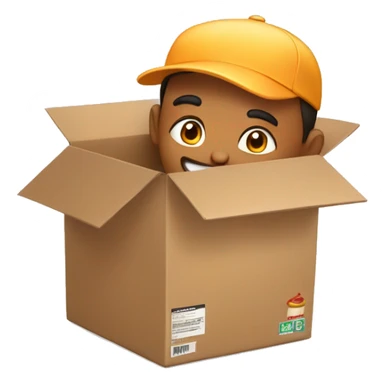 A food delivery man in a food delivery box

 sticker