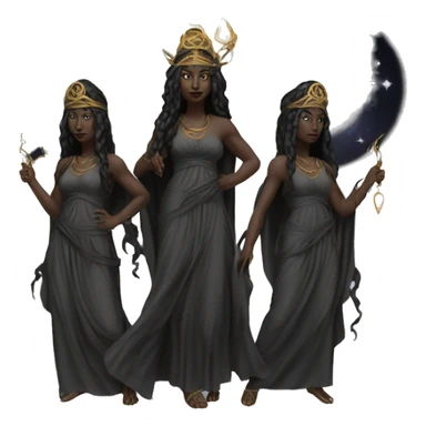 Hekate goddess of the night and magic- triple goddess black sticker
