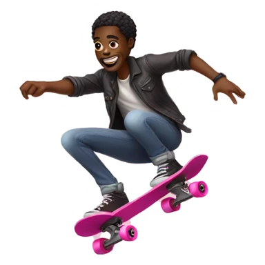 Blak dude riding a pink skateboard sticker