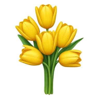 Yellow tulip bouquet  sticker