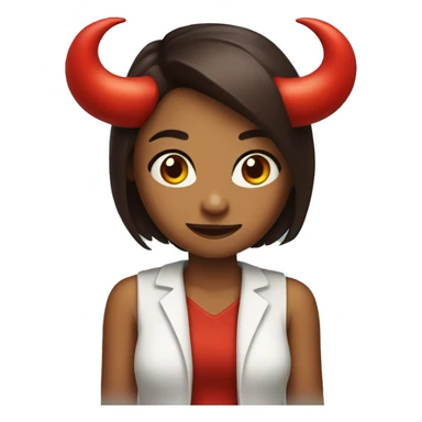 Girl with red devil horns sticker