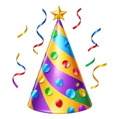 colorful party hat with confetti and streamers sticker