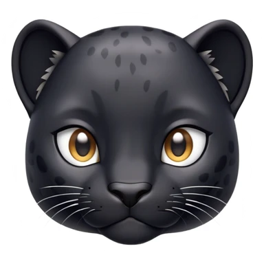 cinematic-cute-panther-portrait-emoji,-head-tilted-playfully-and-inquisitively,-with-a-smooth,-streamlined-form-accentuated-by-a-subtle-sheen-and-round,-sparkling-eyes-filled-with-charm,-simplified-yet-irresistibly-adorable-features, zoomed out showing the houlders sticker