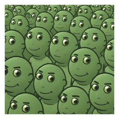 a crowd of people from a birds iview perspective sticker