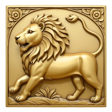 An emoji of a majestic lion from ancient Assyrian art, shown in a hunting scene. sticker
