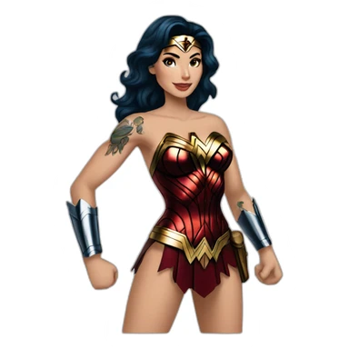 Wonder Woman avec des tatouages  sticker