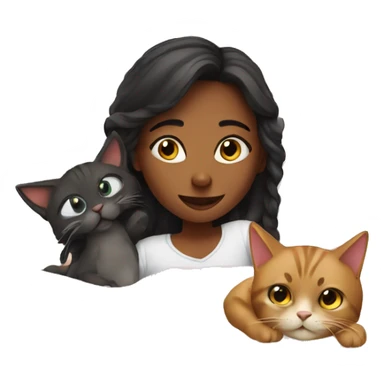 girl with cat in the bed sticker