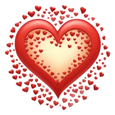 Big heart radiating smaller hearts sticker