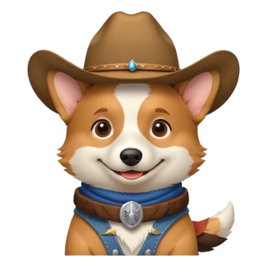 cowboy corgi sticker