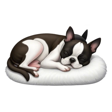 boston terrier sleeping sticker