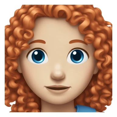 Girl with curly, bright red hair and pale skin and blue eyes sticker