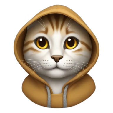 un chat avec une capuche sticker