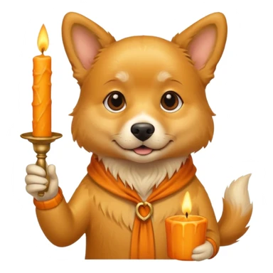 dog holding an aromatic candle in hand sticker