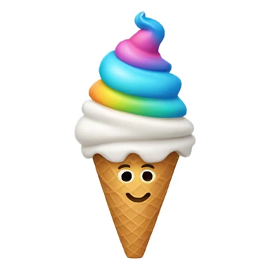Ice cream cone with a hat on sticker