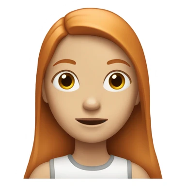 A girl has ginger, straight long hair. sticker
