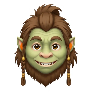 Norsk skogstroll med brunt hår og lang dusk-hale sticker