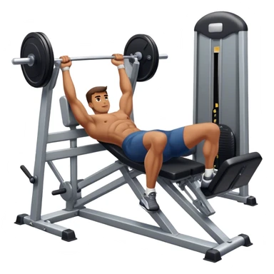 guy lying-down leg-press machine sticker