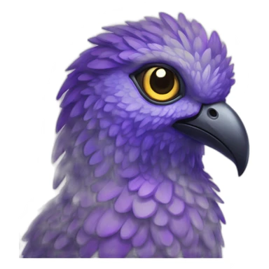 A beautiful and charming adult purple Simorgh, a bird of happiness, an eye-catching electric praxis sticker