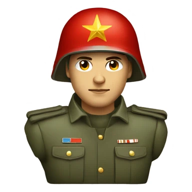 ussr soldier serious with military helmet sticker