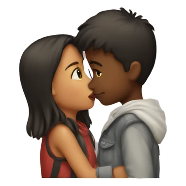 One girl kissing a boy  sticker